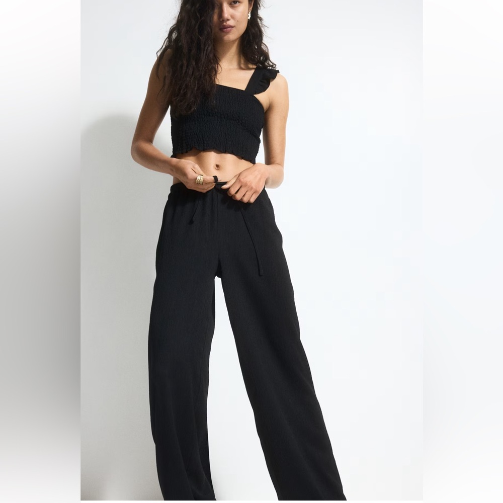 Divided Black Wide Leg Women's Pants